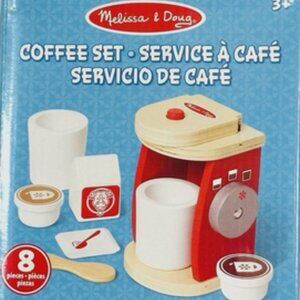 MELISSA & DOUG WOODEN COFFEE MAKER SET